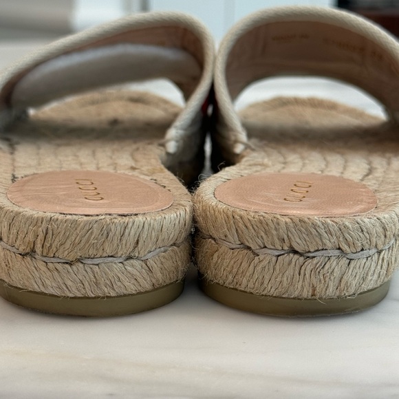 ♥️ GUCCI Rainbow & Neutral Plaque Espadrille 36 6 Excellent Condition Cute!! ♥️ - Picture 8 of 10